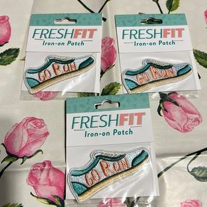 New Lot 3 Pastel Colored “GO RUN” Sneaker Decorative Iron-On Patch (2.5 inches)